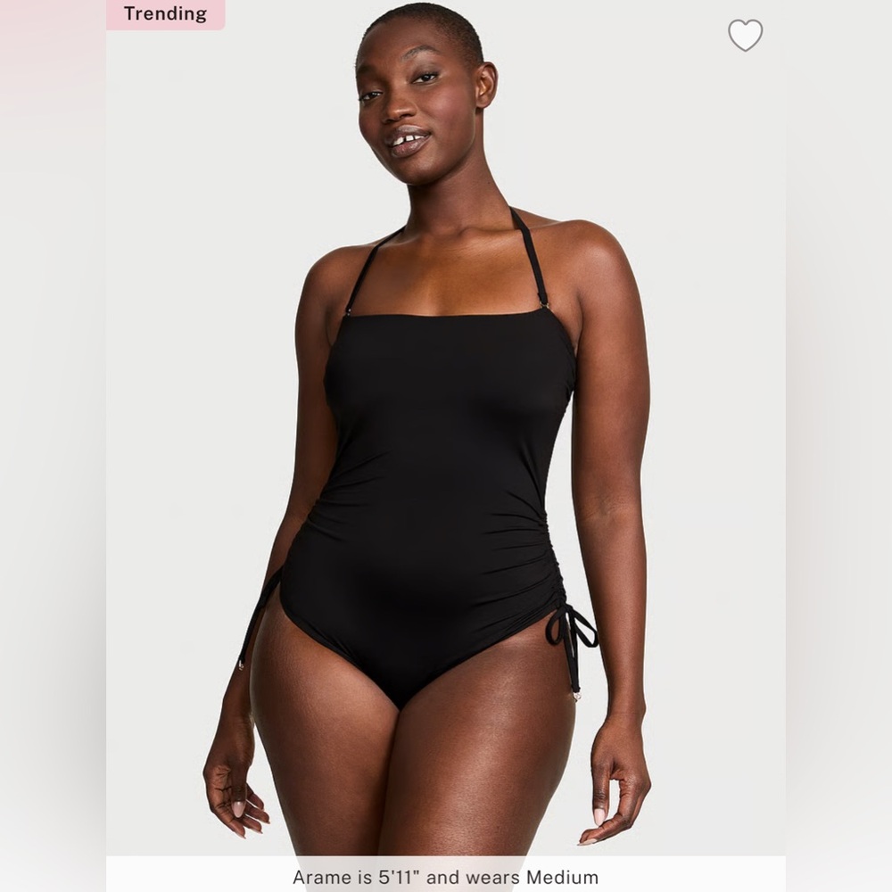 🆕 VICTORIA'S SECRET VS SWIM ESSENTIAL STRAPLESS RUCHED ONE-PIECE SWIMSUIT M 8-10